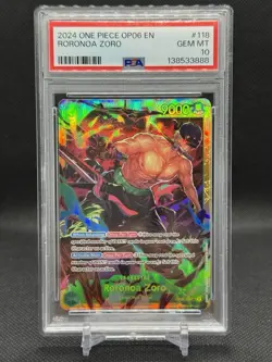 2024 ONE PIECE RORONOA ZORO OP06-118 SEC - WINGS OF THE CAPTAIN PSA 10 - Image 1