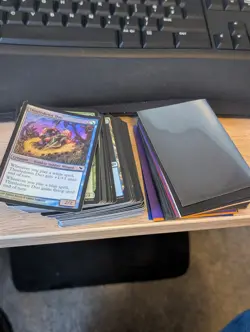 Magic The Gathering Bulk Card Lot Cards + Sleeves Mixed Commons/Uncommons MTG - Image 1