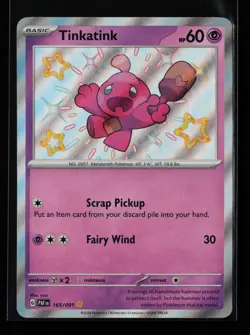 Tinkatink 165/091 Holo SV: Paldean Fates Pokemon Card - Image 1