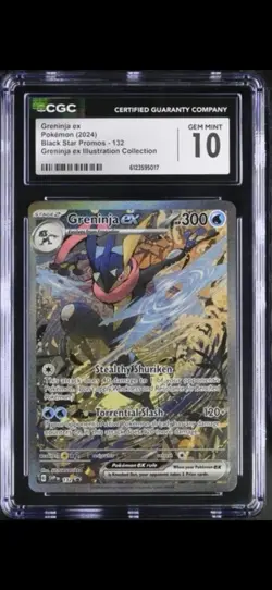 Pokemon TCG Scarlet & Violet Greninja EX Black Star Promo Card 132 CGC 10 Gem MT - Image 1