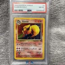 1999 Pokemon Jungle Flareon Holo PSA 8 - Image 1