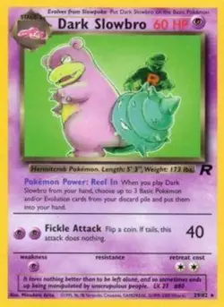 Moderately Played Dark Slowbro - 29/82 - Rare - Unlimited Edition Pokemon Team R - Image 1
