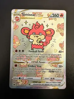 Pokemon Simisear VSTAR (GG37/70) Crown Zenith Galarian Gallery NM HOLO - Image 1