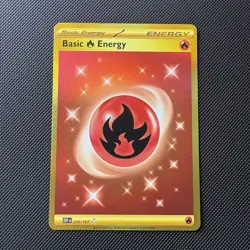 Pokemon Fire Energy 230/197 Obsidian Flames Gold Hyper Rare Full Art Holo LP - Image 1