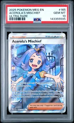 PSA 10 Acerola's Mischief #165 Pokemon Mega Evolution English 2025 - Image 1