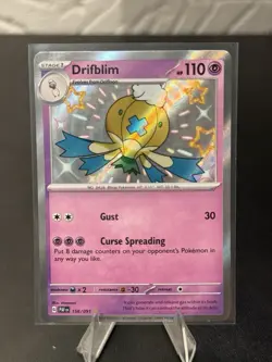 Pokemon Drifblim 156/091 SV: Paldean Fates Shiny Rare NM - Image 1