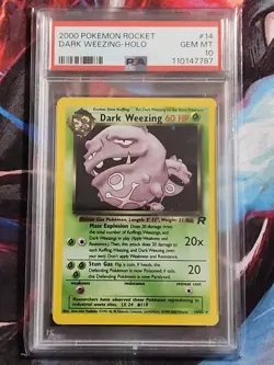2000 Pokemon Rocket Dark Weezing #14 Holo PSA 10 - Image 1