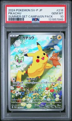 2024 Pokemon SV-P JP Pikachu #218 Summer Get Campaign Pack PSA 10 (845 - Image 1