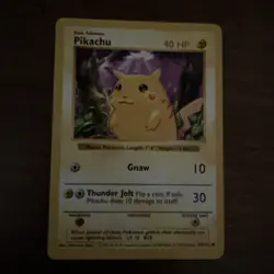 Pikachu 58/102 Shadowless Red Cheeks Common Base Set Pokemon Card LP 1999 - Image 1