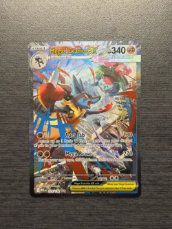 Mega Lucario EX Holo Rare 179/132 Mega Evolution EX 340 HP Pokemon TCG Card - Image 1