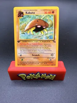 Pokemon TCG Kabuto Fossil Card 50/62 Regular Common 1st Edition LP+ - Image 1