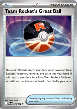 Team Rocket's Great Ball Uncommon SV10: Destined Rivals 175/182 Pokemon Card TCG - Image 1