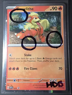 3 Swirl Pokemon Growlithe Black Star SVP 024 Promo Card Full HD Swirl HDB - Image 3