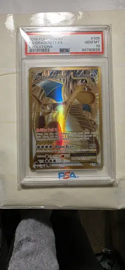 2016 Pokemon Evolutions Dragonite EX Full Art Holo Ultra Rare PSA 10 106/108 - Image 1