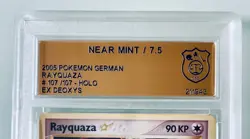 2005 Pokemon Rayquaza Goldstar EX Deoxys Holo #107 GSG 7.5 mit subgrades Deutsch - Image 3