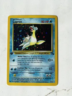 Pokemon TCG 1999 Lapras Fossil 10/62 Holo Rare 1st Edition NM NP - Image 2