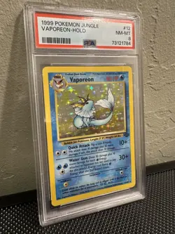 1999 Pokemon Jungle Vaporeon #12 English Holo Rare 12/64 - PSA 8 NM-MT - Image 1
