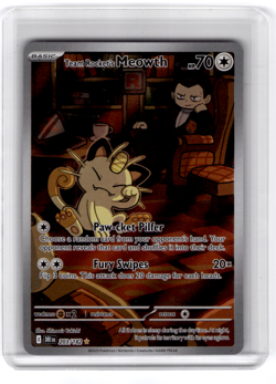 Pokemon Team Rocket’s Meowth Illustration Rare Destined Rivals 203/182 - Image 1