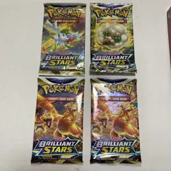 POKEMON BRILLIANT STARS BOOSTER PACK SEALED x4 - Image 1