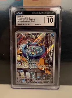 Squirtle 148/142 Sv07: Stellar Crown Holo CGC 10 Pokemon card - Image 1
