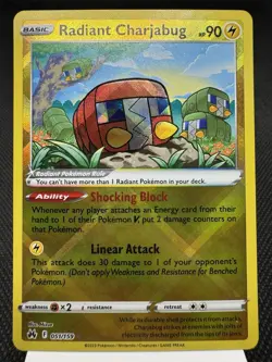 Radiant Charjabug 051/159 - Radiant Rare - SWSH Crown Zenith Pokemon Card MINT - Image 1