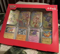 Pokemon 4 Mini Tins + 4 Promo Cards Bundle - 151 SAMS CLUB EXCLUSIVE - Image 1