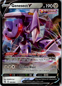 Genesect V - 185/264 - Pokemon Fusion Strike Sword & Shield Ultra Rare Card NM - Image 1