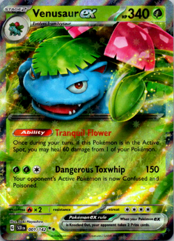Pokemon Stellar Crown - VENUSAUR EX - DOUBLE RARE - 001/142 - NM/M - Image 1