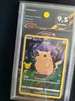 Carte pokemon Pikachu gradee CGG 9.5 Gem+Mint ENGLISH Celebrations 005 22510067 - Image 1