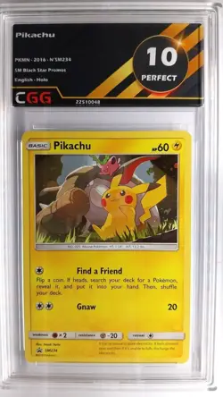Carte pokemon Pikachu CGG 10 Perfect ENGLISH SM Black Star Promos SM234 22510048 - Image 1