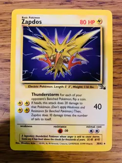 Zapdos (30/62) Non Holo Fossil Set Rare Pokemon Card! FAST & FREE P&P! - Image 2