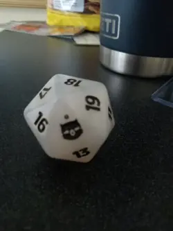 MTG FIN Final Fantasy Pearl White Oversized D20 Spindown life die Counter Dice - Image 1