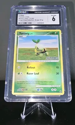 Turtwig Burger King Collection (2008) CGC EX/NM 6 Pokemon Majestic Dawn 77/100🐢 - Image 1