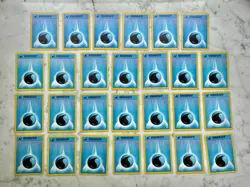 Pokemon Base Unlimited Water Energy Cards 1999 - Lot Of 27 - Image 1