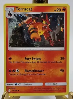 2017 Pokemon, Sun & Moon, #25/149 Torracat Cosmos Holo Uncommon Promo - Image 1