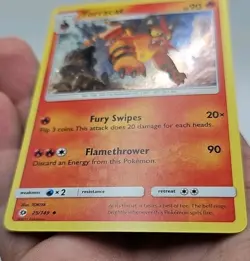 2017 Pokemon, Sun & Moon, #25/149 Torracat Cosmos Holo Uncommon Promo - Image 3