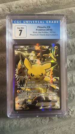 2016 POKEMON PIKACHU EX RED & BLUE COLLECTION PIKACHU EX XY124 PROMO CGC 7 - Image 1