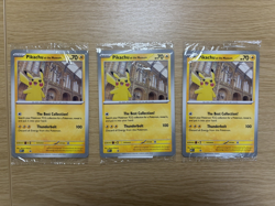 Pokemon 3x jumbo Pikachu At The Museum Promo Card - Factory Sealed UK - Image 1