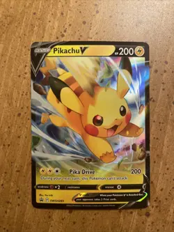 Pikachu V SWSH285 Sword & Shield Black Star Promo Pokemon Card TCG Holo Foil Art - Image 1