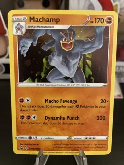 Machamp SWSH053 Black Star Promo Cosmos Holo Pokemon Card - Image 1