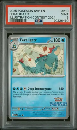 2025 Pokemon SV Black Star Promo Feraligatr Illustration Contest 2024 PSA 9 #213 - Image 1