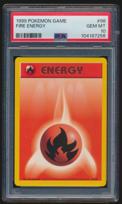 1999 Pokemon Game Fire Energy #98 PSA 10 GEM MINT - Image 1