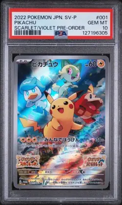PSA 10 Pikachu 001/SV-P Scarlet & Violet Pre-order Sv Promo Pokemon Japanese - Image 1