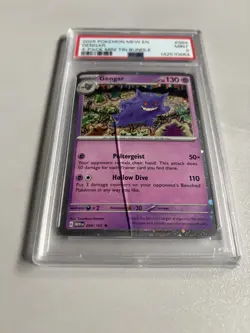 PSA 9 Pokemon Gengar 094/165 Mini Tin Cosmos Holo Promo Exclusive CRACKED SLAB! - Image 3