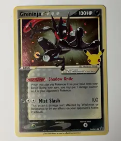 Pokemon TCG Greninja Gold Star SWSH144 Celebrations Black Star Promo Holo LP - Image 1