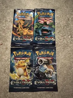 4x Pokemon XY Evolutions Opened Packs Arts Complete Set - Image 1