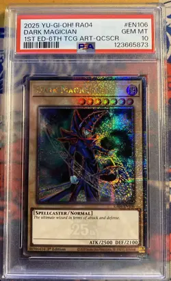 Yu-Gi-Oh! Dark Magician PSA 10 RA04 EN106 QCSCR 1st Edition 6th Art - Image 1