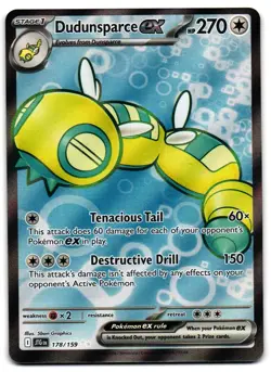 Dudunsparce ex 178/159 - Journey Together Ultra Rare Pokemon TCG - M/LP Card - Image 1