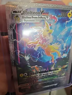Jolteon Vmax Silver Foil Fan Art Vinyl Textured Collector Pokemon Display Card - Image 4