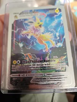 Jolteon Vmax Silver Foil Fan Art Vinyl Textured Collector Pokemon Display Card - Image 5